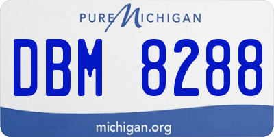 MI license plate DBM8288
