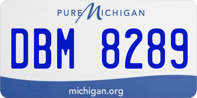 MI license plate DBM8289