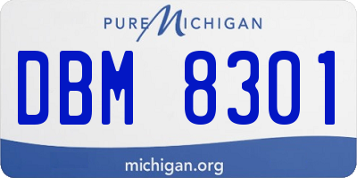 MI license plate DBM8301