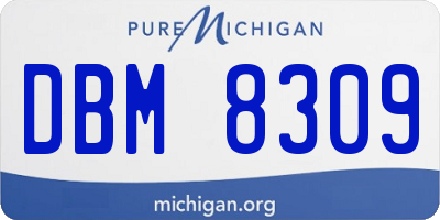 MI license plate DBM8309