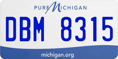 MI license plate DBM8315
