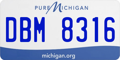 MI license plate DBM8316