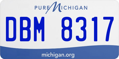 MI license plate DBM8317