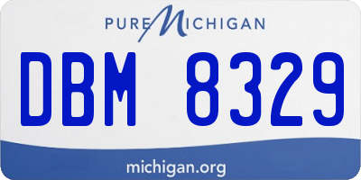 MI license plate DBM8329