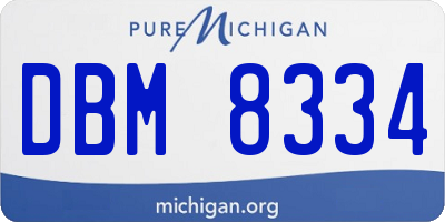 MI license plate DBM8334