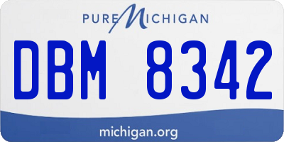 MI license plate DBM8342