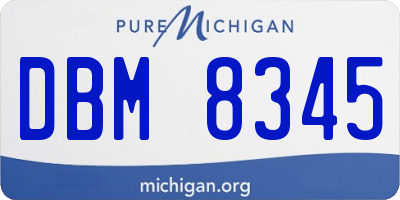 MI license plate DBM8345