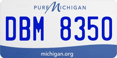 MI license plate DBM8350
