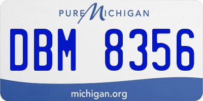 MI license plate DBM8356