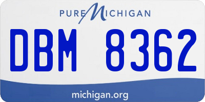 MI license plate DBM8362