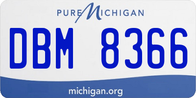MI license plate DBM8366