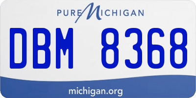 MI license plate DBM8368