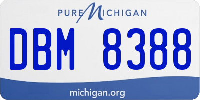 MI license plate DBM8388
