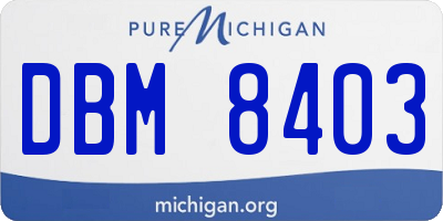 MI license plate DBM8403