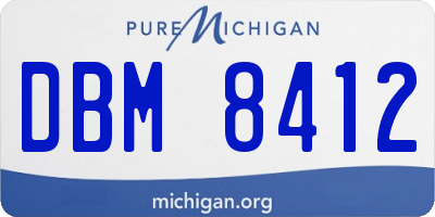 MI license plate DBM8412