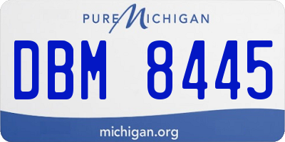 MI license plate DBM8445