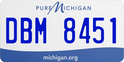 MI license plate DBM8451