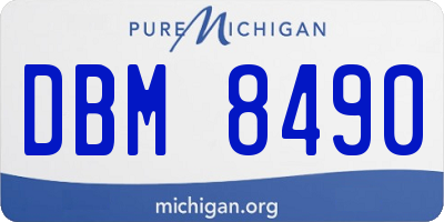 MI license plate DBM8490