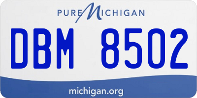 MI license plate DBM8502