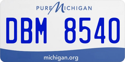 MI license plate DBM8540