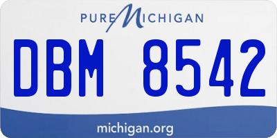 MI license plate DBM8542