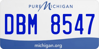 MI license plate DBM8547