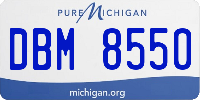 MI license plate DBM8550