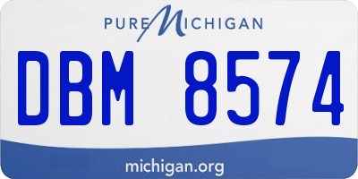 MI license plate DBM8574