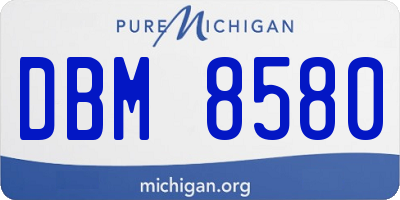 MI license plate DBM8580