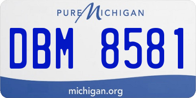 MI license plate DBM8581