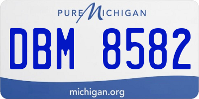 MI license plate DBM8582