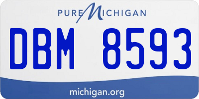 MI license plate DBM8593