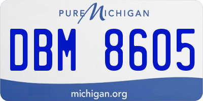 MI license plate DBM8605