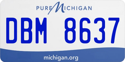MI license plate DBM8637