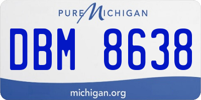 MI license plate DBM8638