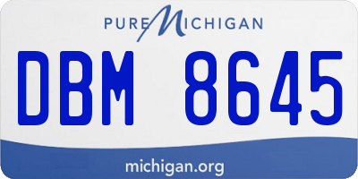 MI license plate DBM8645