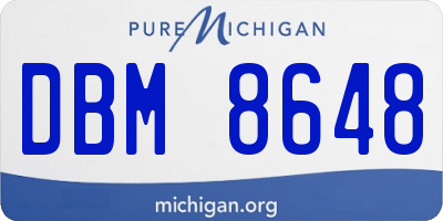 MI license plate DBM8648