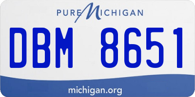 MI license plate DBM8651