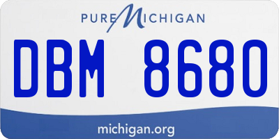 MI license plate DBM8680