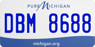 MI license plate DBM8688
