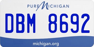 MI license plate DBM8692