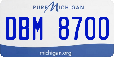 MI license plate DBM8700