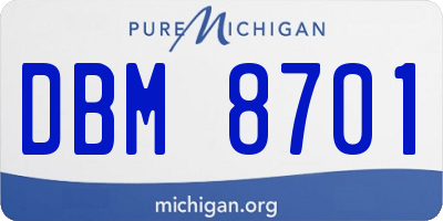 MI license plate DBM8701