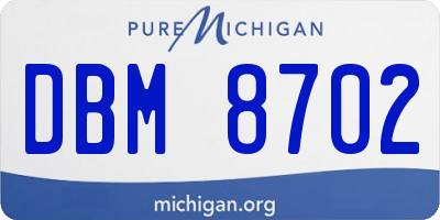 MI license plate DBM8702