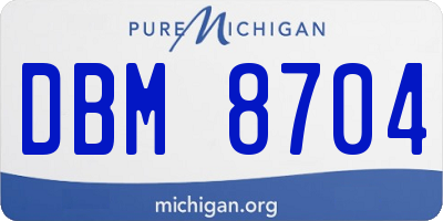 MI license plate DBM8704