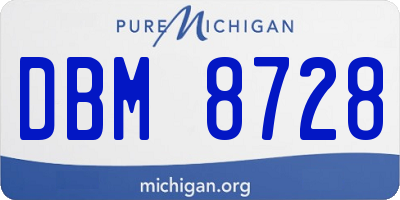 MI license plate DBM8728