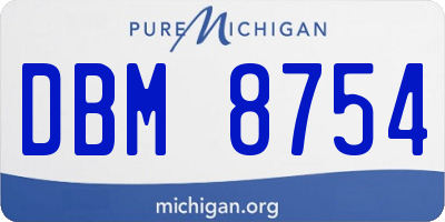 MI license plate DBM8754