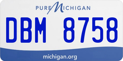 MI license plate DBM8758