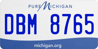 MI license plate DBM8765