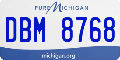 MI license plate DBM8768